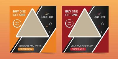 Food menu banner template, Social media food template, food banner, Instagram Post , Food template with orange, advertainment, Ad banner, menu design, Web banner, Travel banner. vector