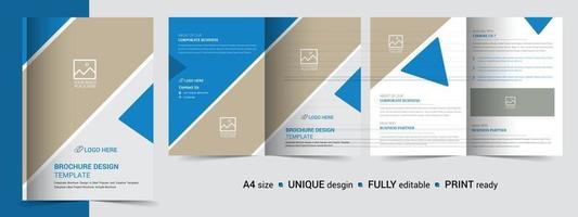 Corporate Bi-fold brochure template, catalog, booklet template and fully editable. vector