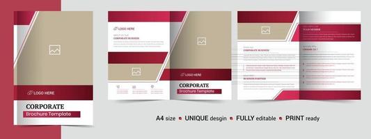 plantilla de folleto corporativo bi-fold, catálogo, plantilla de folleto y totalmente editable. vector