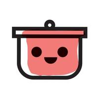 Cute pinky pot icon character vector