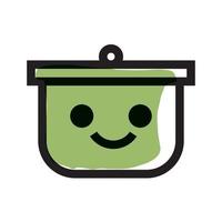 Cute greenie pot icon character vector