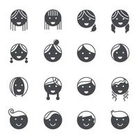 Emotions the face icons. Vector illustration