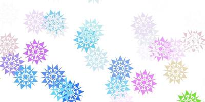 Light blue, red vector layout with beautiful snowflakes.