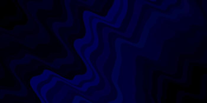 Dark BLUE vector background with bent lines. Colorful geometric sample with gradient curves. Pattern for business booklets, leaflets