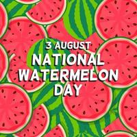 August, 3 Watermelon day background, vector illustration