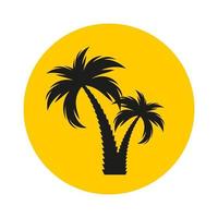 Simple  palm tree silhouette. Vector Illustration