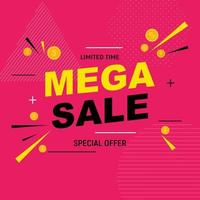 Abstract mega sale poster. Vector illustration