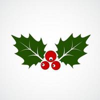 Flat Icon of Christmas Holly Berry. Vector illustration
