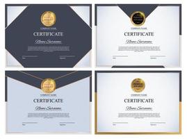 Certificate template Background Collection Set. Award diploma design blank. Vector Illustration