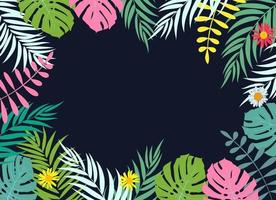 Beautiful Palm Tree Leaf  Silhouette Background Vector Illustration