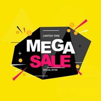 Abstract mega sale poster. Vector illustration