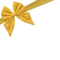 Blank Gift Card Template with Gold Bow and Ribbon. Vector Illustration for Your Business