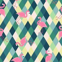 Cute Seamless Flamingo Pattern Vector Illustration