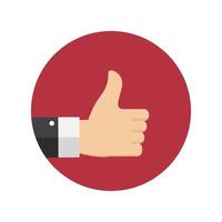 Flat Design Thumbs Up Icon Background . Vector Illustration