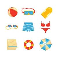 colección de natación de verano vector