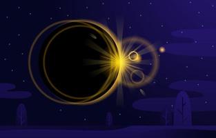 Solar Eclipse Background Concept vector