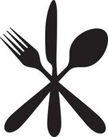 Crossed Knife Fork and Spoon vector