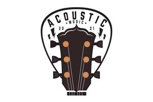 acoustic music  illustration design with guitar vector