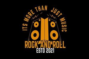 rock n roll music lettering typography design with sound system vector