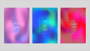 Minimal abstract vector fuid cover design template. Holography gradient background. Vector templates for placards, banners, flyers, presentations and reports