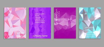 Minimal abstract vector low poly cover design template. Future geometric gradient background. Vector templates for placards, banners, flyers, presentations and reports