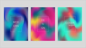 Minimal abstract vector fuid cover design template. Holography gradient background. Vector templates for placards, banners, flyers, presentations and reports