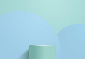 podio en composición azul abstracta, render 3d, ilustración 3d, maqueta de fondo 3d azul con podio y escena de pared rosa mínima, maqueta 3d forma geométrica abstracta color azul pastel. escenario para premios en sitio web en moderno. vector
