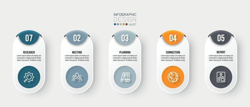 Infographic business template with step or option design.