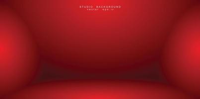 Empty red color studio room background vector