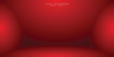 Empty red color studio room background vector