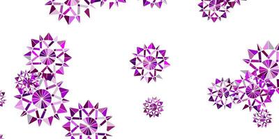 Light pink vector beautiful snowflakes backdrop with flowers.