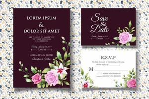 Beautiful Floral Wedding Card Theme vector