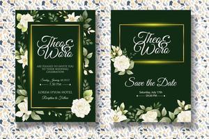 Beautiful Floral Wedding Card Theme vector