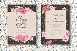 Beautiful Floral Wedding Card Theme vector