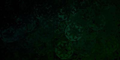 Dark green vector template with triangle shapes.