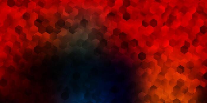 plantilla de vector multicolor oscuro en un estilo hexagonal.