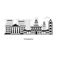 Philadelphia City of Pennsylvania vector