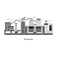 ciudad más grande de minneapolis vector