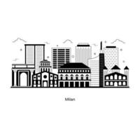 Milan City Landmark vector