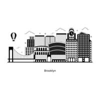 Trendy Brooklyn  Architecture vector