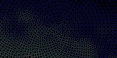 Dark BLUE vector pattern with circles. Abstract decorative design in gradient style with bubbles. Pattern for websites, landing pages.