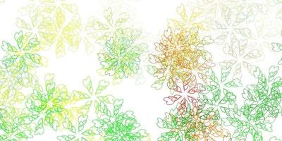 Light green, yellow vector abstract pattern with leaves.