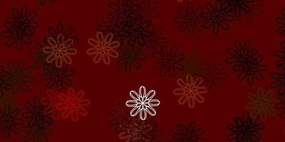 Light Green, Red vector doodle pattern with flowers.