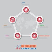 infografía de línea de tiempo de hoja de ruta empresarial con círculo de 5 pasos diseñado para elementos de fondo diagrama de proceso de planificación páginas web flujo de trabajo tecnología digital tabla de presentación de datos ilustración vectorial vector