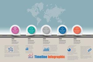 iconos de infografía de línea de tiempo de hoja de ruta de negocios diseñados para plantilla de fondo abstracto elemento de hito diagrama moderno tecnología de proceso marketing digital presentación de datos ilustración vectorial vector