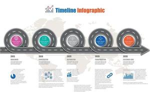 Business roadmap timeline infographic circle designed for background template milestone element modern diagram process technology digital marketing data presentation chart Vector illustration