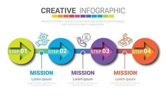 Presentation business infographic template with 4 options. Vector illustration.