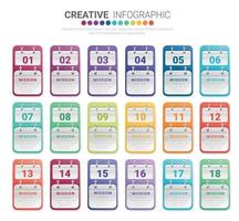 Infographic design template with numbers 18 option vector