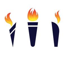 torch Collection design icons illustration with White Background vector