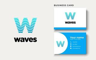 Initial W Wave Logo Design Inspiration vector